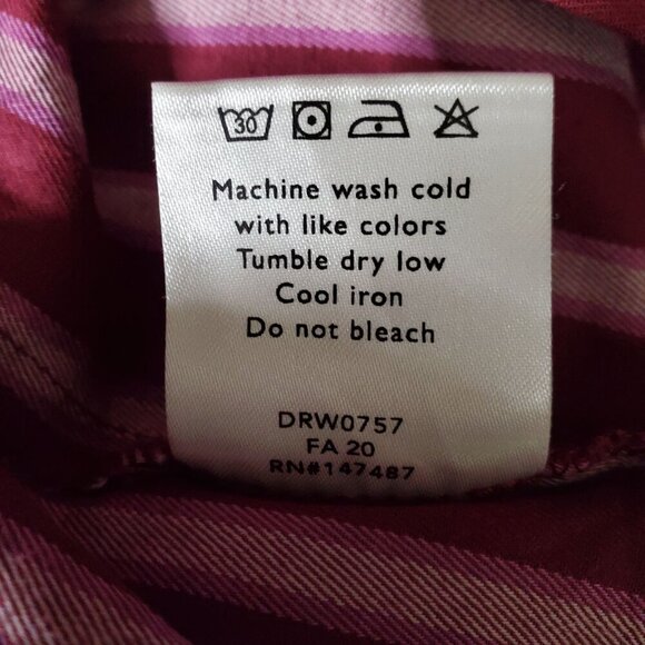 Draper James Red Striped Belted Shirt Dress Size M Excellent - Picture 9 of 9